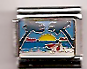 Palm trees - beach scene - 9mm enamel charm
